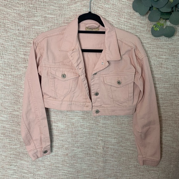 Highway Jeans Jackets & Blazers - [fashion nova] Cropped Blush Jean Jacket